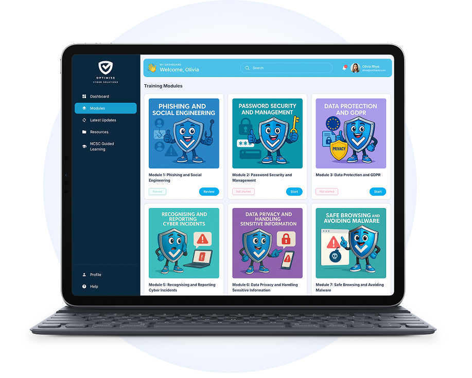 Cyber Academy on tablet